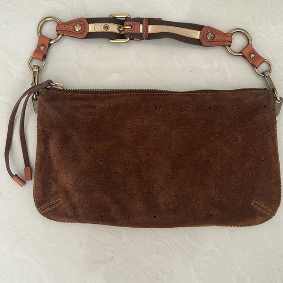 Rare Authentic Louis Vuitton Brown Suede Bag - Picture 13 of 14